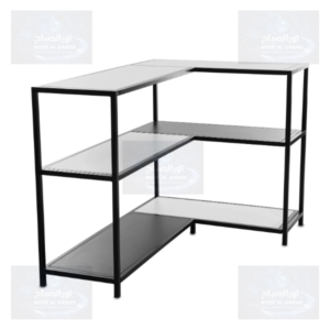 وحدة رفوف بثلاث طبقات مزودة بعجلات